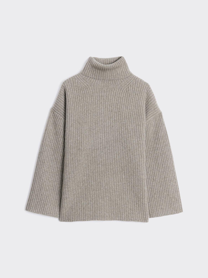 Amara Rib Turtleneck  Taupe