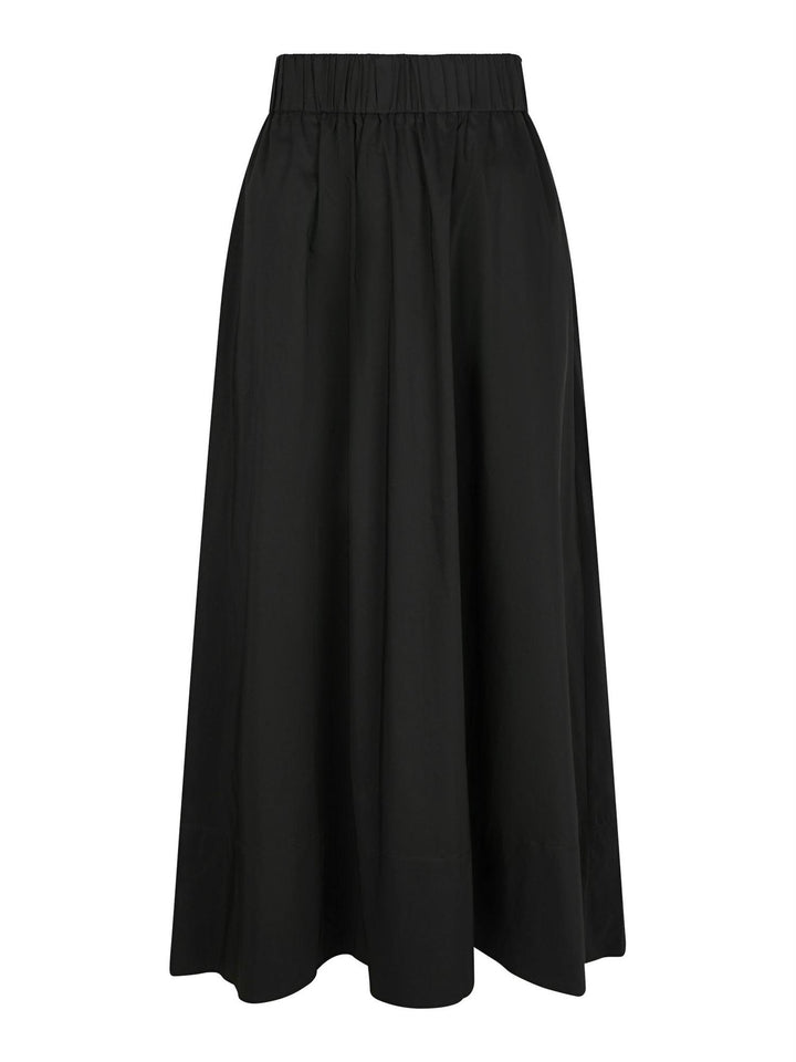 Yara Long Poplin Skirt  Black