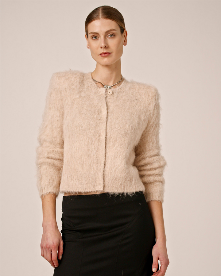 Knit Jacket  Beige Melange