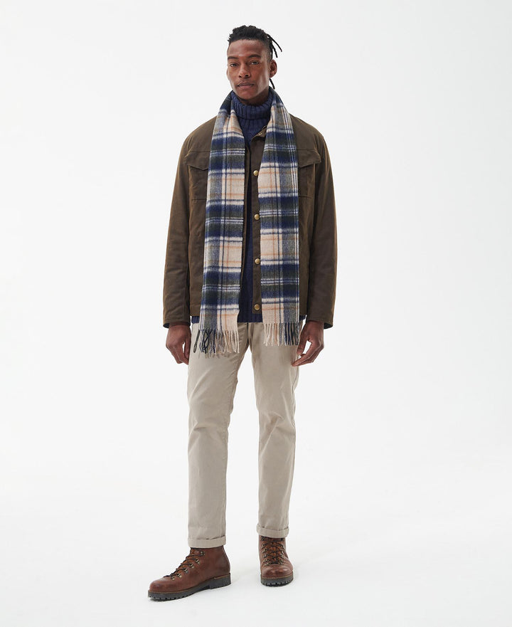 New Check Tartan Scarf  Sand Beige Plaid