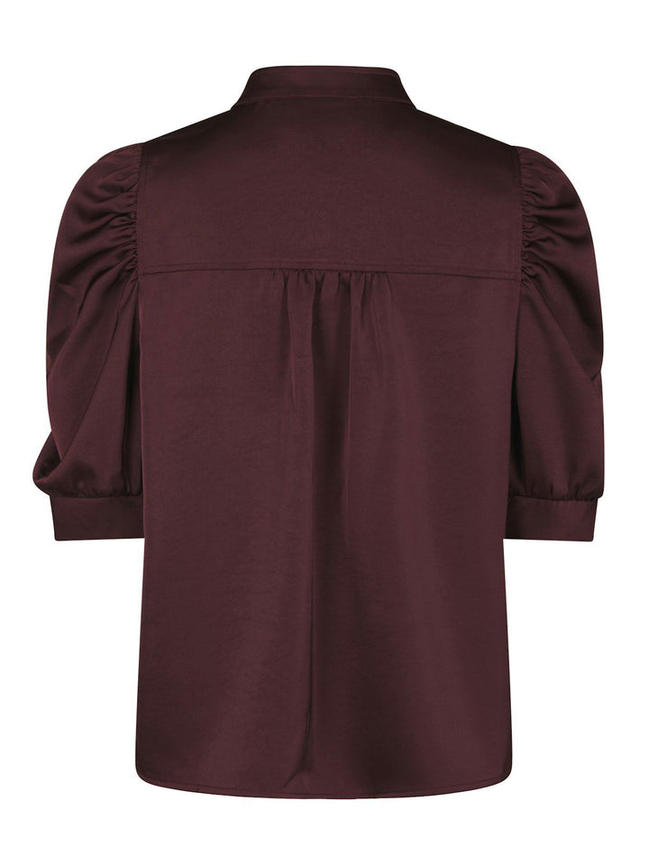 Roella Heavy Sateen Blouse  Burgundy
