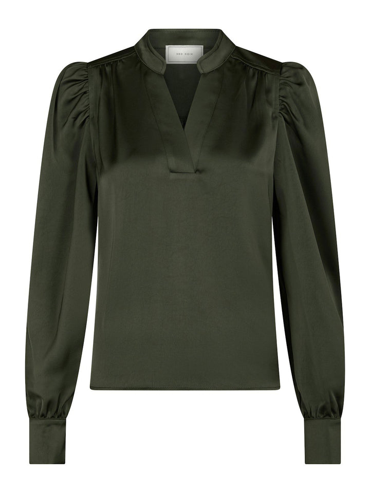 Rosslyn Heavy Sateen Blouse  Deep Green