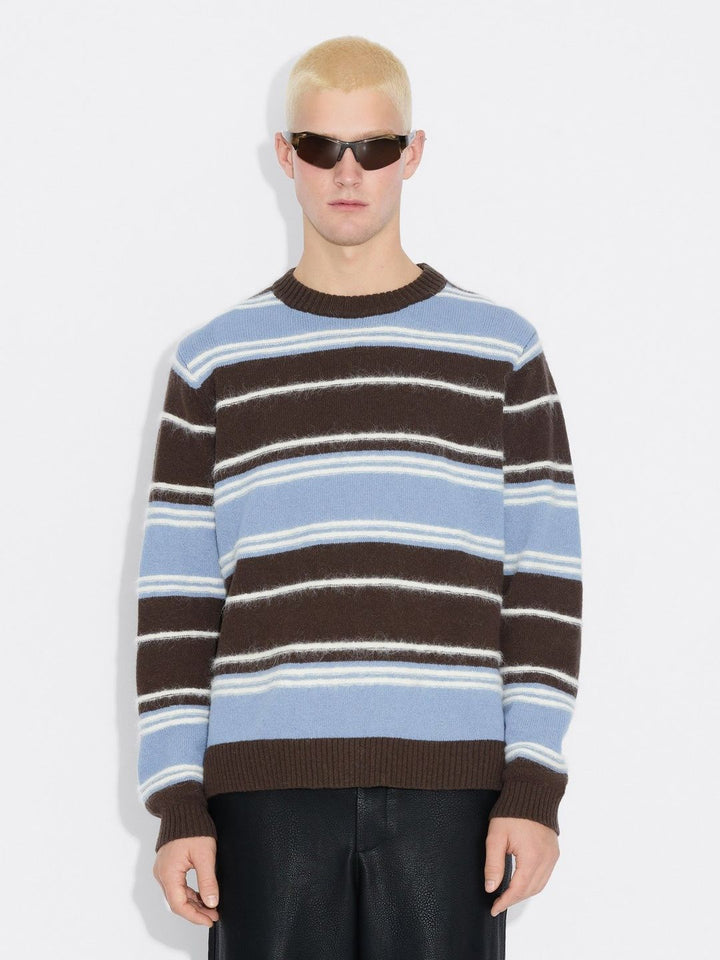 Wool Stripe Crew  Blue Stripe