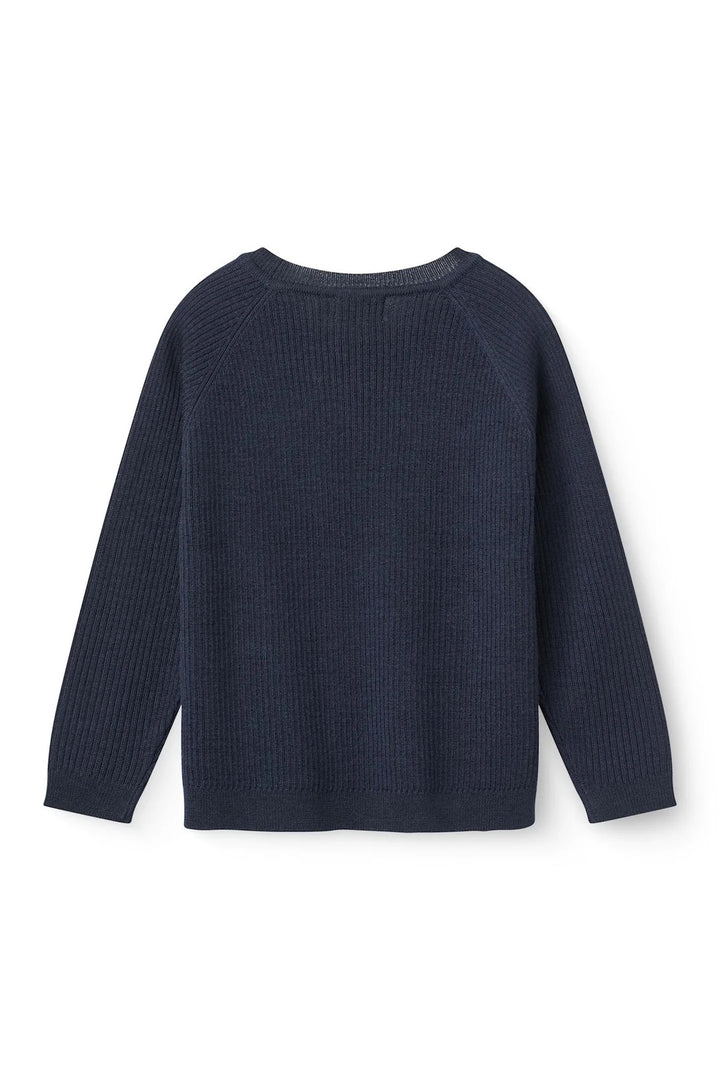 MERINO CLASSIC RIB BLOUSE  Navy