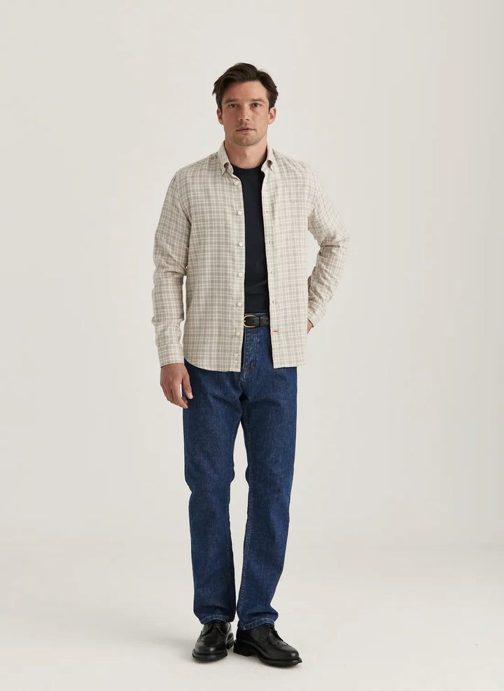 Soft Check Flannel-Slim Fit  Khaki