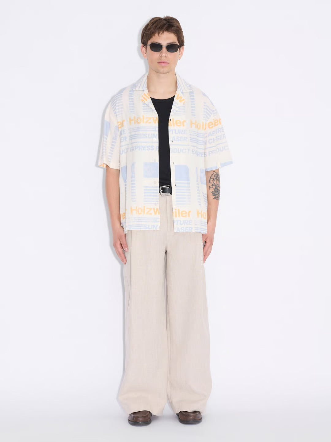 Pier Print Shirt  Ecru Mix