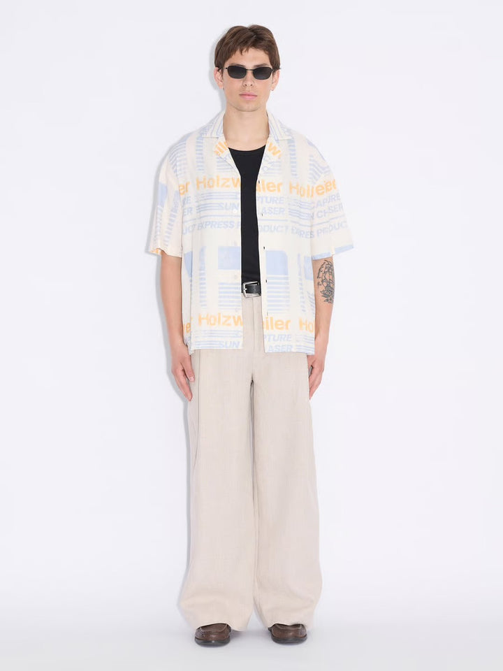 Pier Print Shirt  Ecru Mix