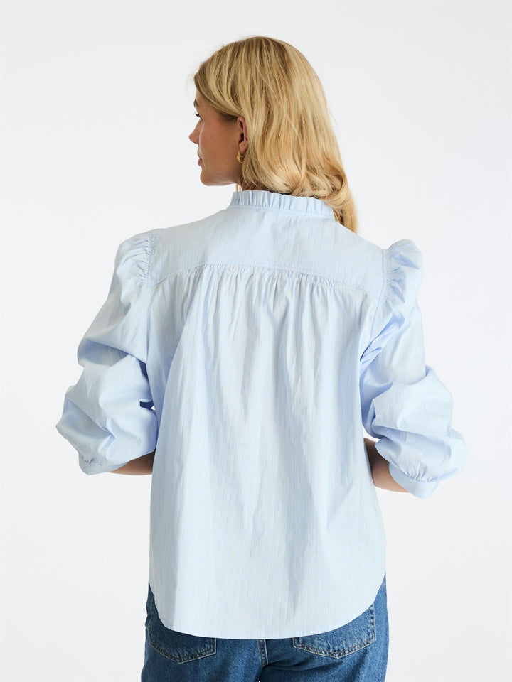 Barba Stripe Blouse  Light Blue