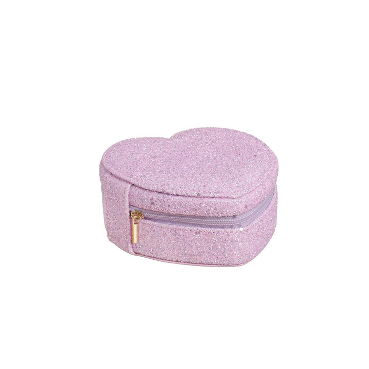ENCHANTED GLITTER HEART JEWELLERY BOX  Glitter Pink
