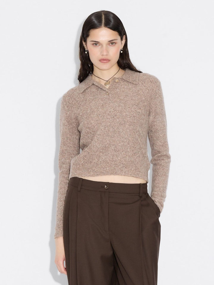 Argyle Polo  Taupe