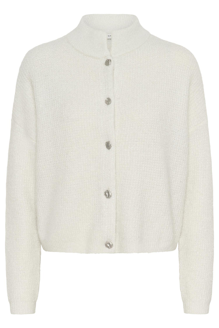 Gzalpha Shimmer Cardigan  Ivory With Lurex
