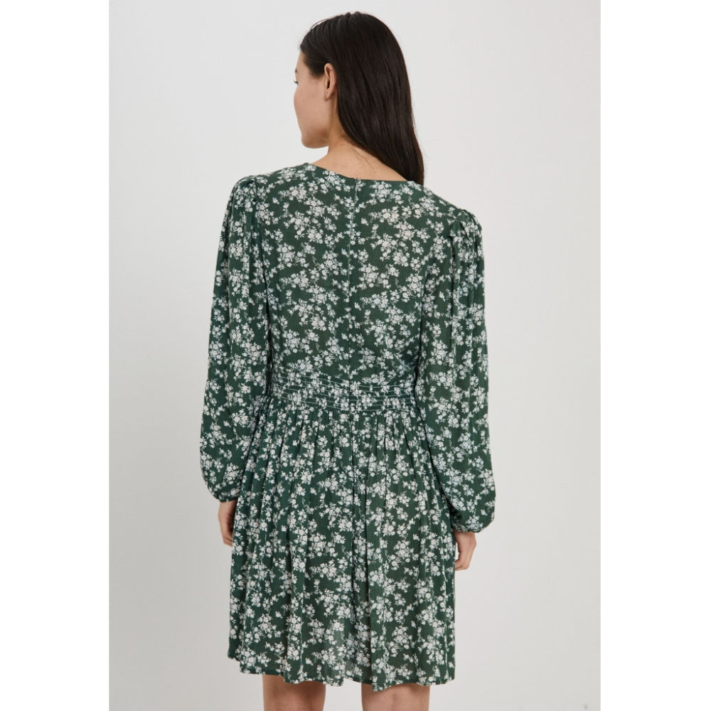 NO - Sabby v-neck dress  Green Aop