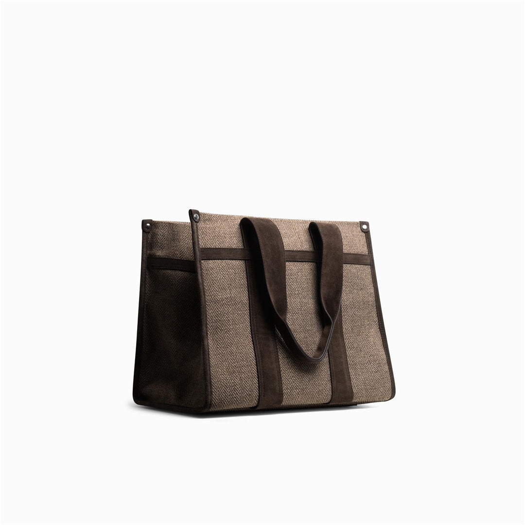 CALI TOTE HERRINGBONE  Truffle