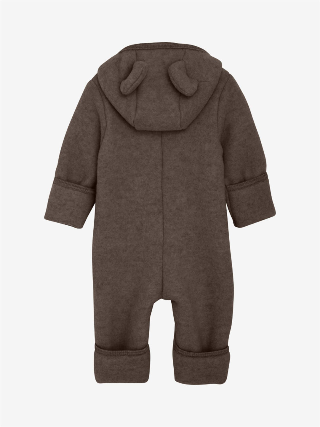 Pram Suit Ears Wool Fleece (S)  Brown Melange
