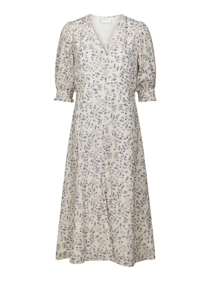 Valley Structure Flower Dress  Off White