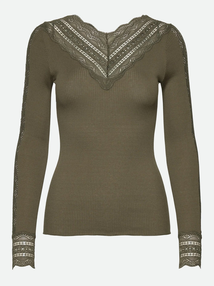 RWBenita Silk LS Lace T-neck T-shirt  Kalamata