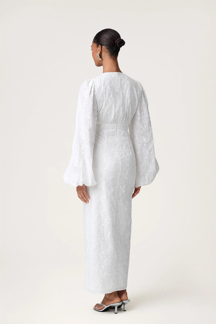 Positano Maxi dress  White Embroidry