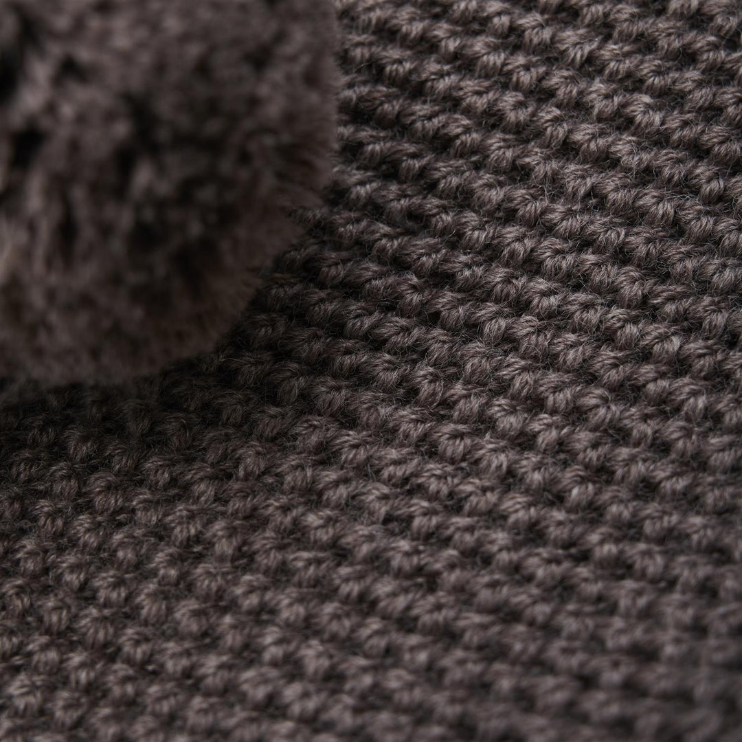Balaclava Windstop Pompoms  Brown Melange