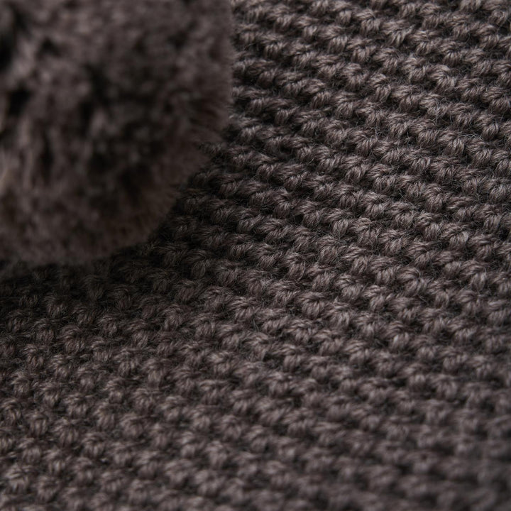 Balaclava Windstop Pompoms  Brown Melange