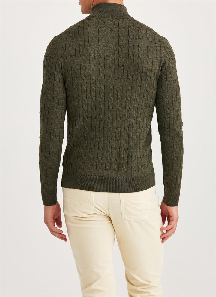 Merino Cable John Zip  Olive