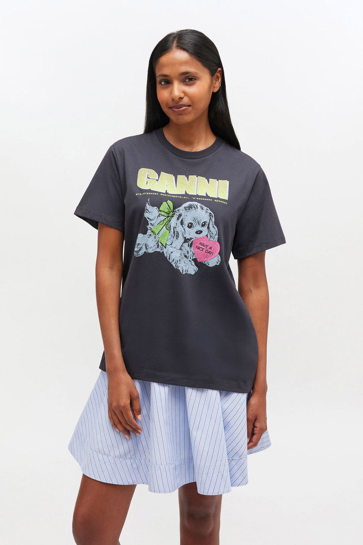 Basic Cotton Jersey Neon Puppy  T-shirt  Phantom