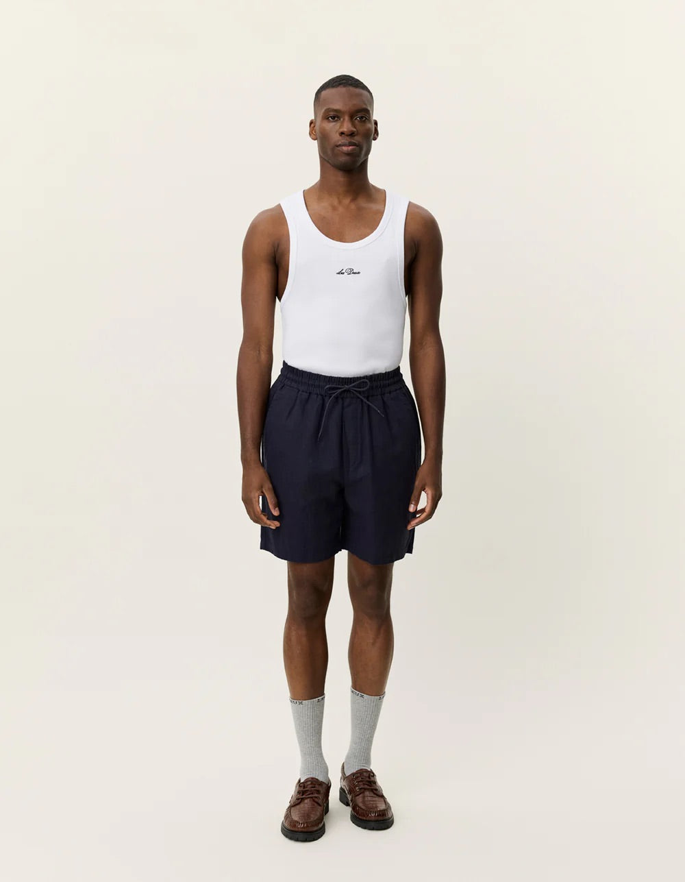 Otto Linen Shorts  Dark Navy Blue