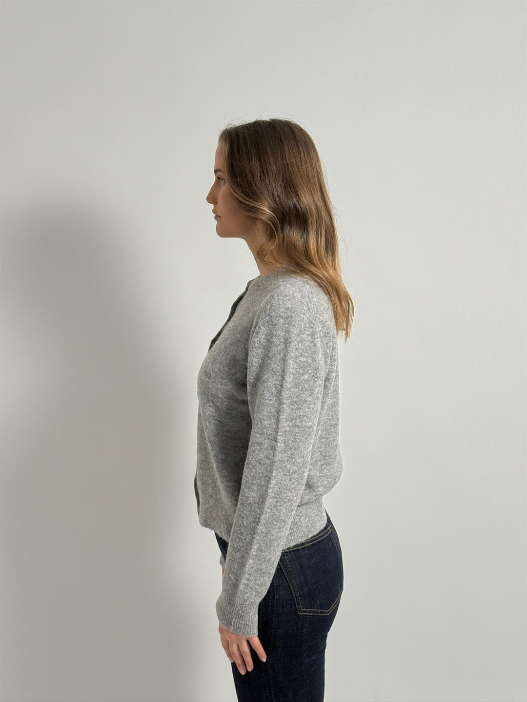 Nor short cardigan 7355  Grey Mel.
