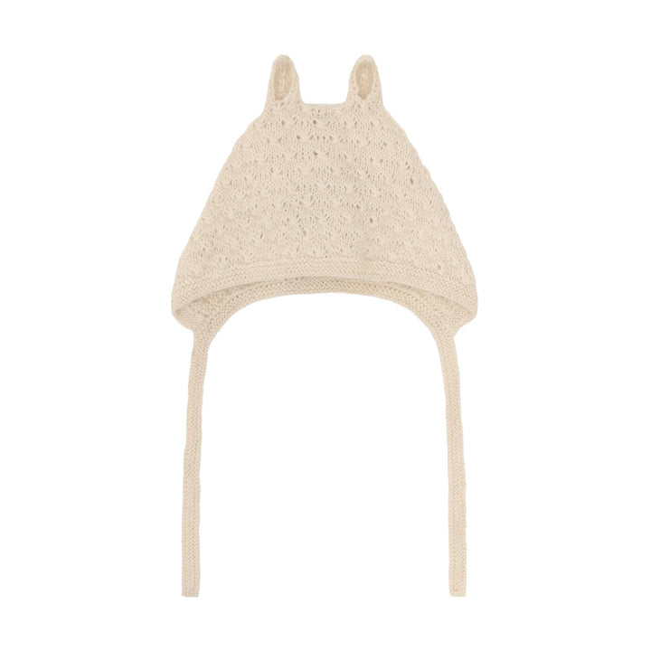 Bonnet Ears Alpaca Wool Knit  Off-White