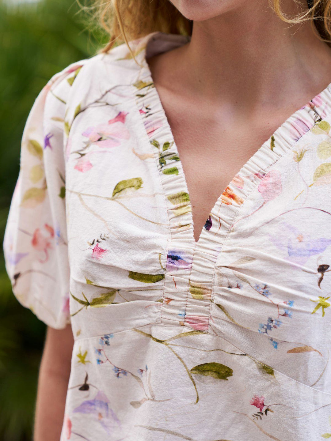 Irina Flower Blouse  Off White