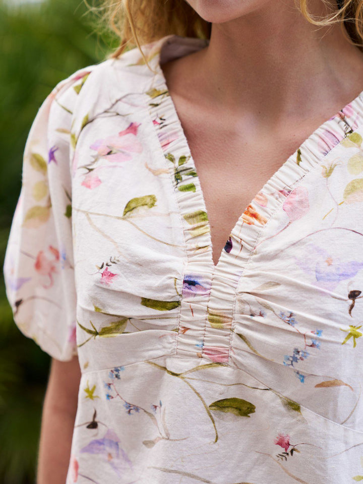 Irina Flower Blouse  Off White