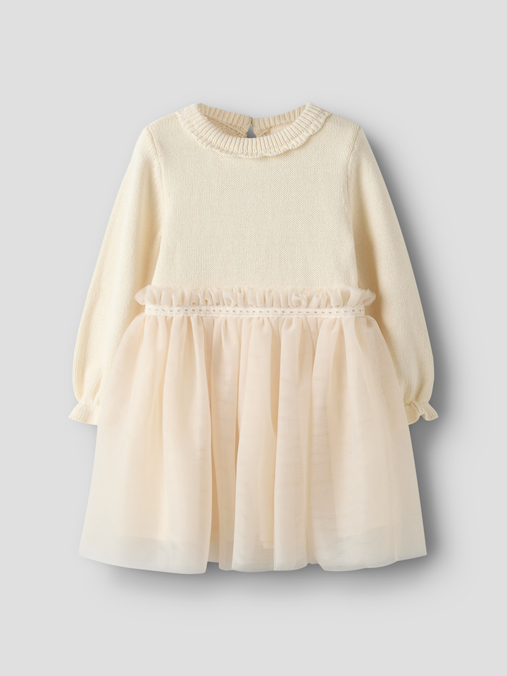 Nmfsarina Ls Knit Dress Lil  Beige