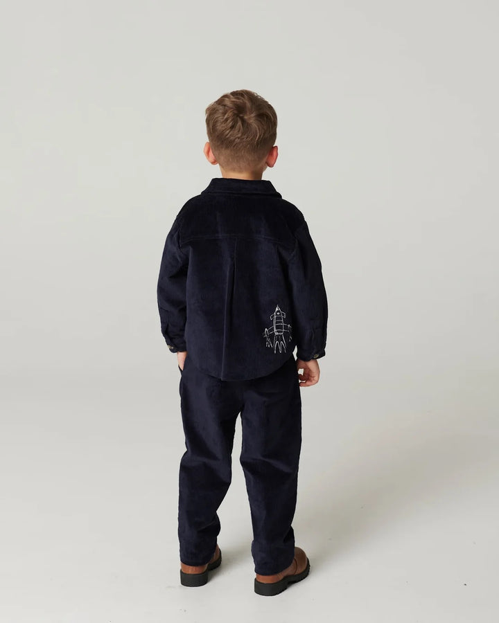CORDUROY PANT W. ADJ. WAIST  Navy