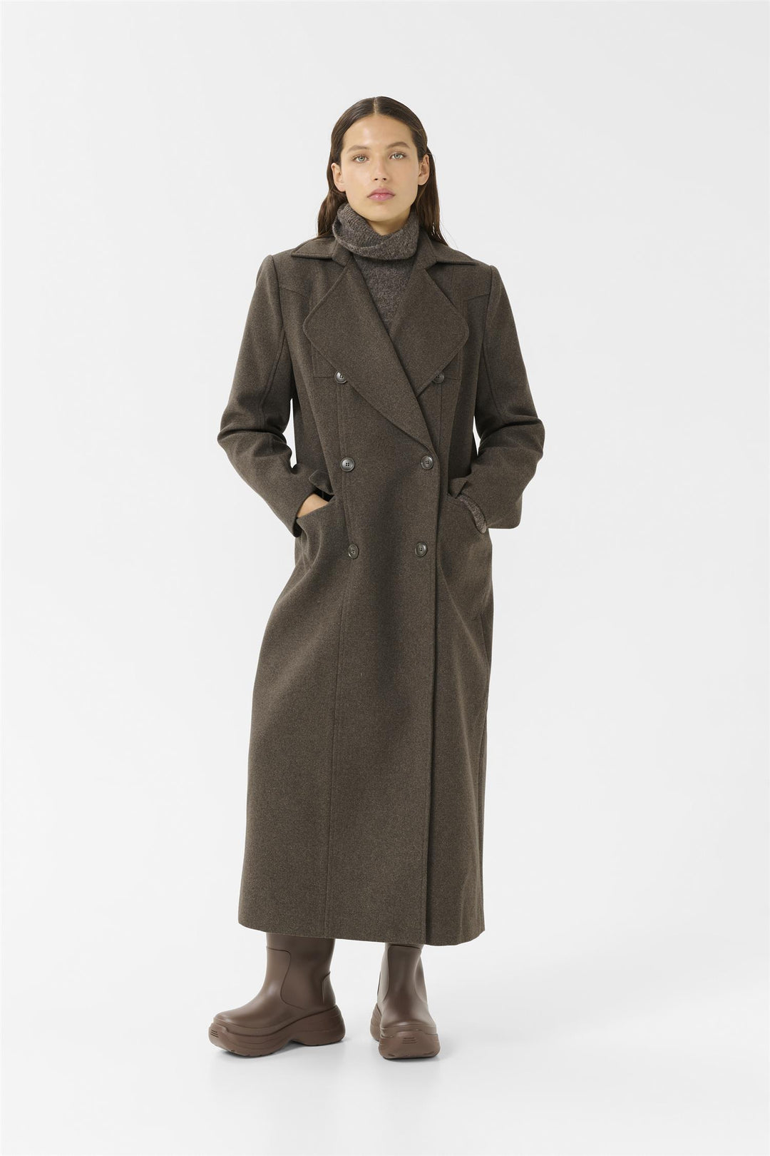 Gzzinka Long Coat  Dark Mole