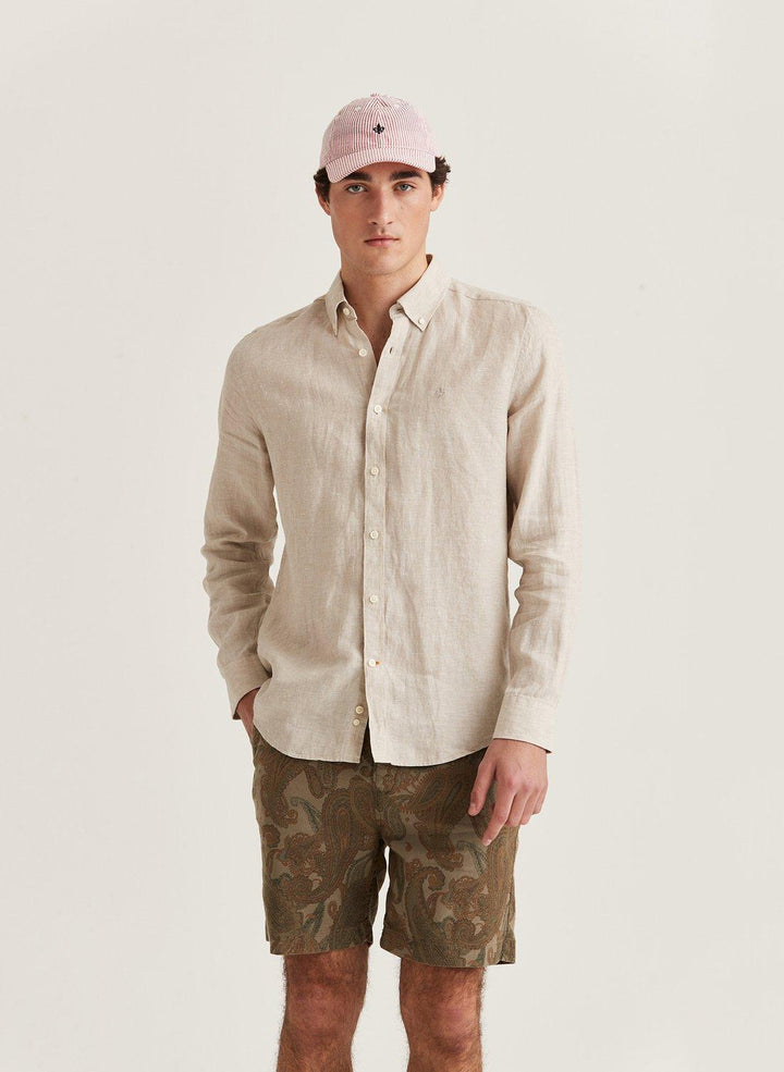 Douglas BD Linen Shirt LS  Khaki