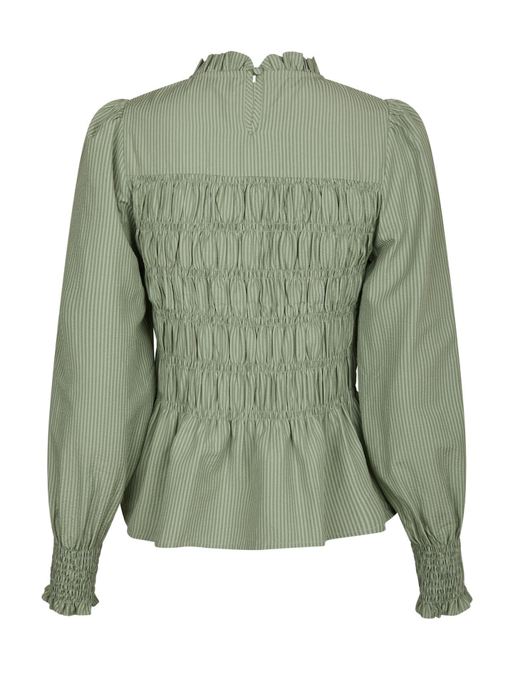 Possa Stripe Blouse  Dusty Green