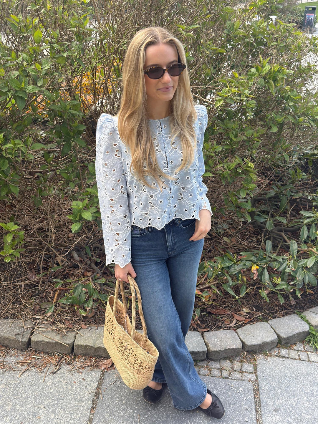 Broderie Anglaise Jacket  Light Blue