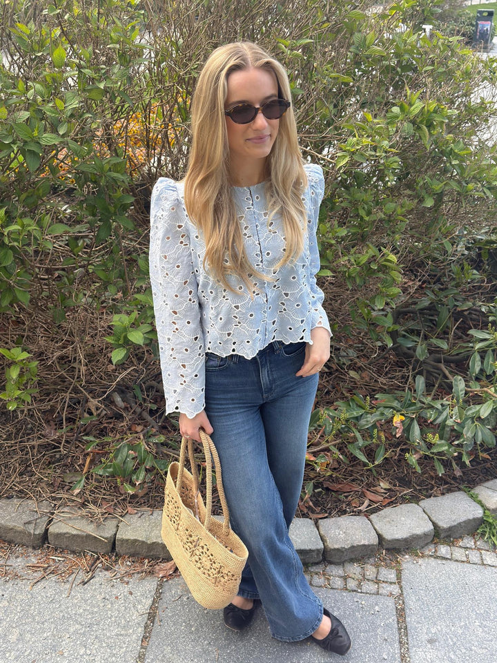Broderie Anglaise Jacket  Light Blue