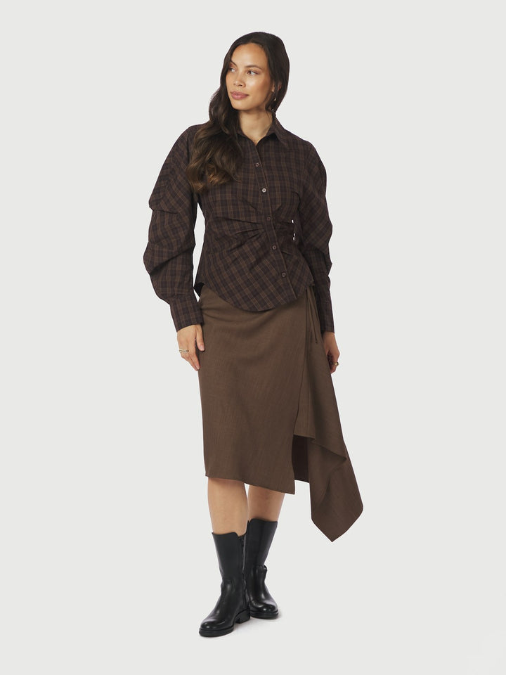 Neoella Check Shirt  Dark Brown