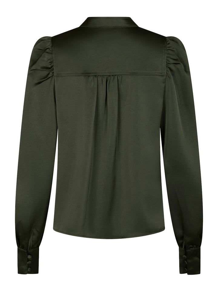 Rosslyn Heavy Sateen Blouse  Deep Green