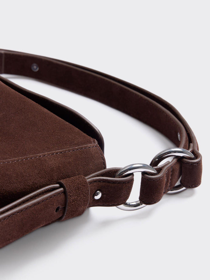Bud Midi Suede Bag  Brown