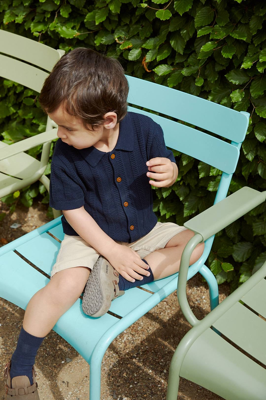 KNITTED PATTERN SHIRT  Navy