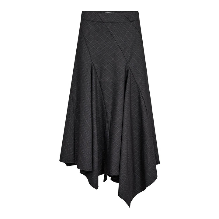 EloraCC Check Asym Skirt  Dark Grey