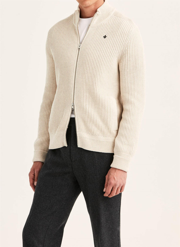 Duncan Zip Cardigan  Khaki