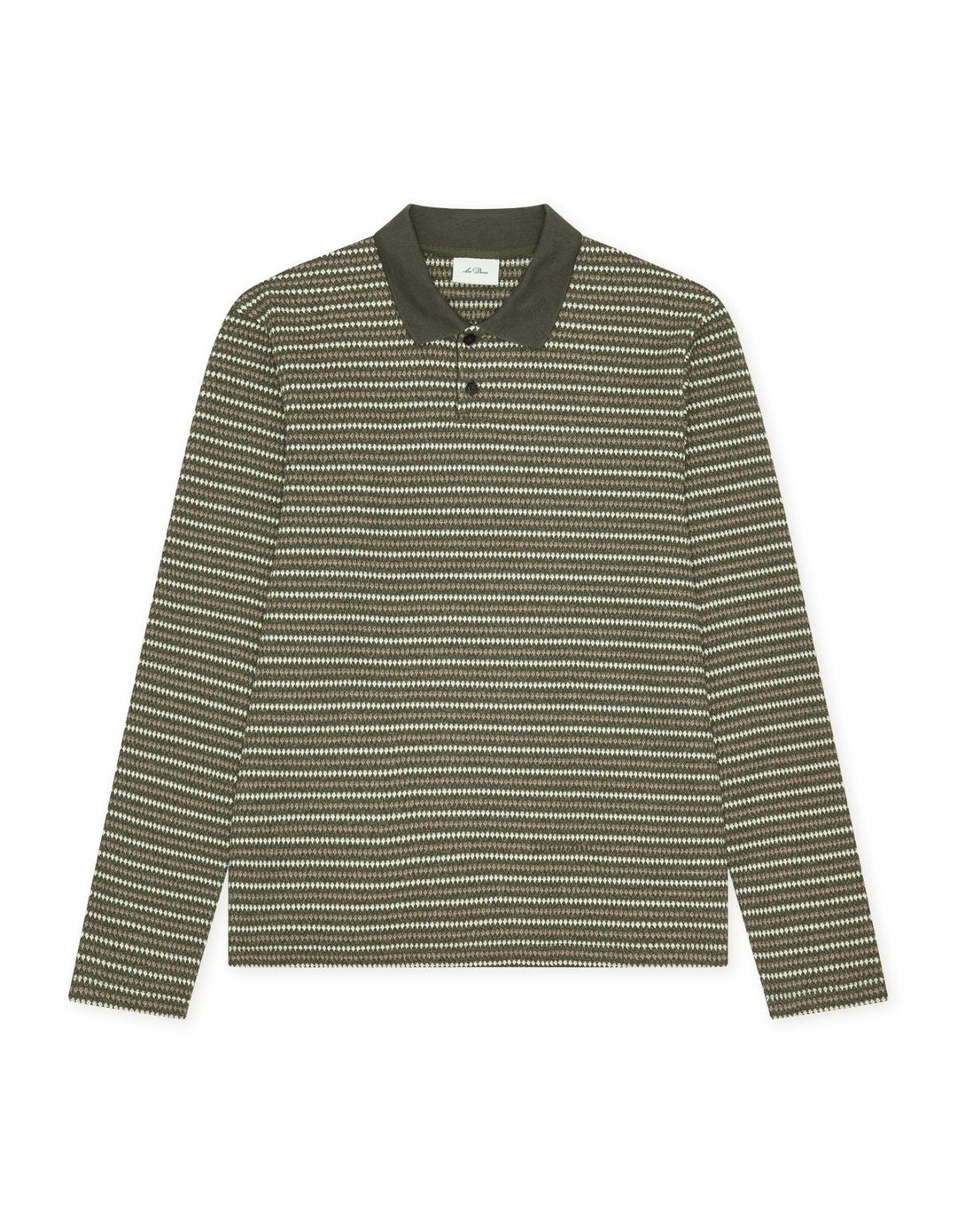 Knitted Stripe Ls Polo Duffel Bag Green