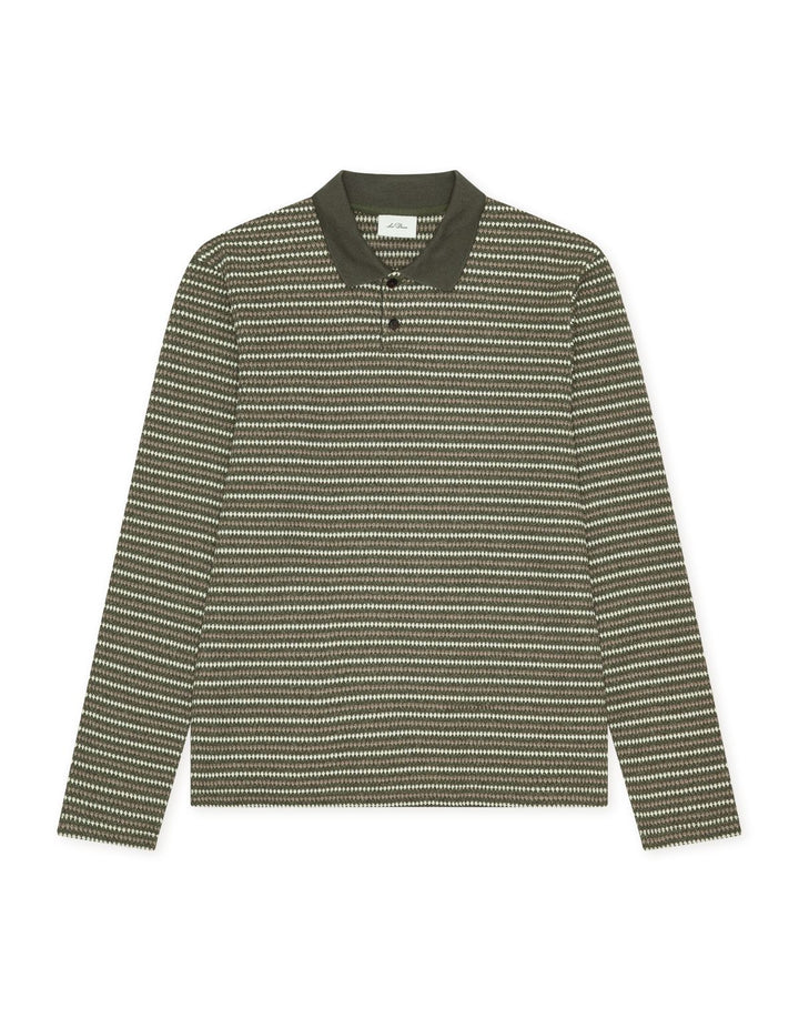 Knitted Stripe Ls Polo Duffel Bag Green
