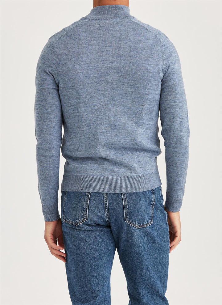 Merino John Zip  Blue