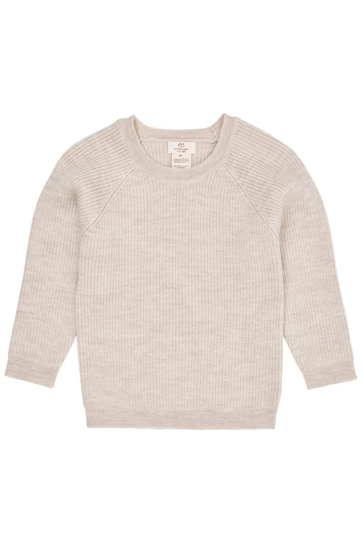 MERINO CLASSIC RIB BLOUSE  Pale Cream Melange