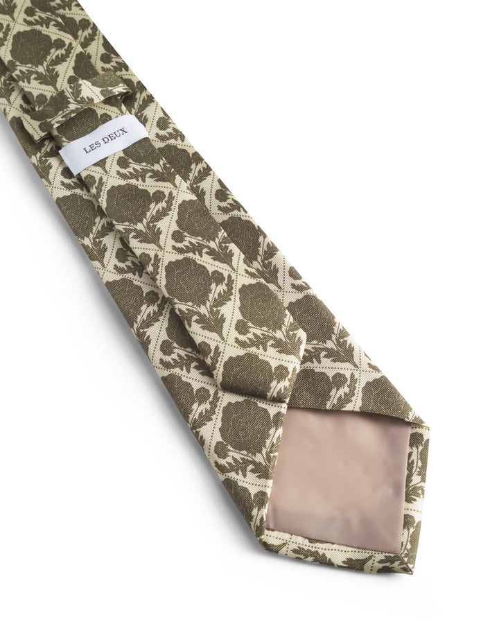 Tile Flower Tie  Chino Green