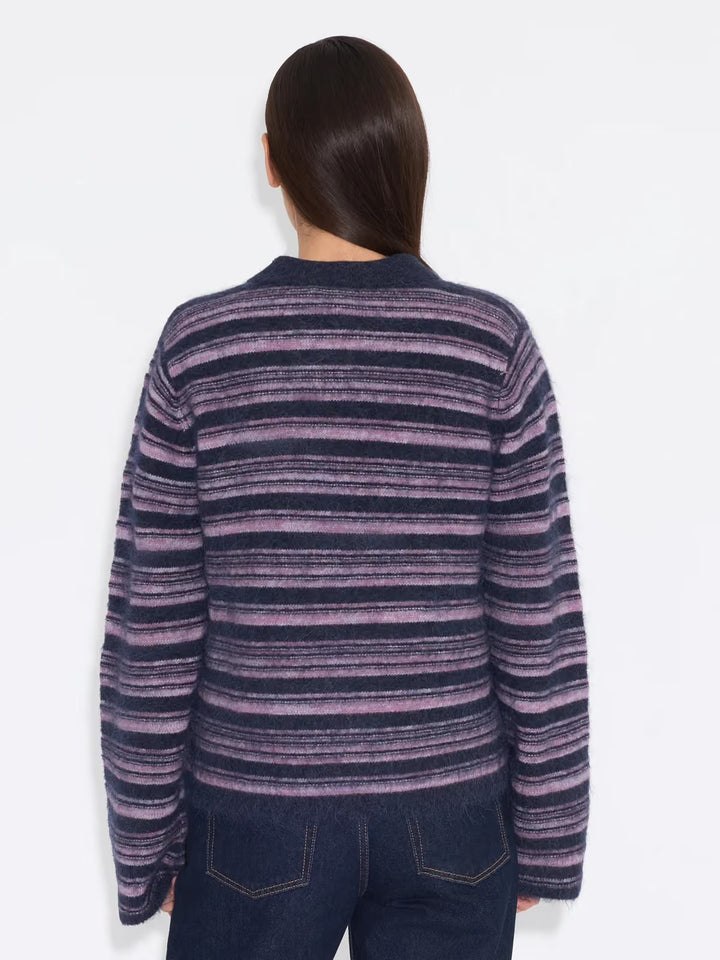 Olivia Wool Polo Sweater  Lilac Mix
