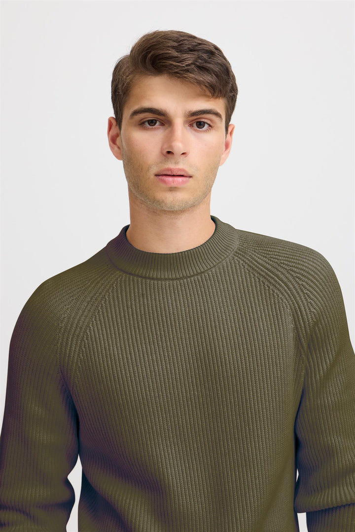 KRISTIAN raglan rib crew neck knit  Deep Depths